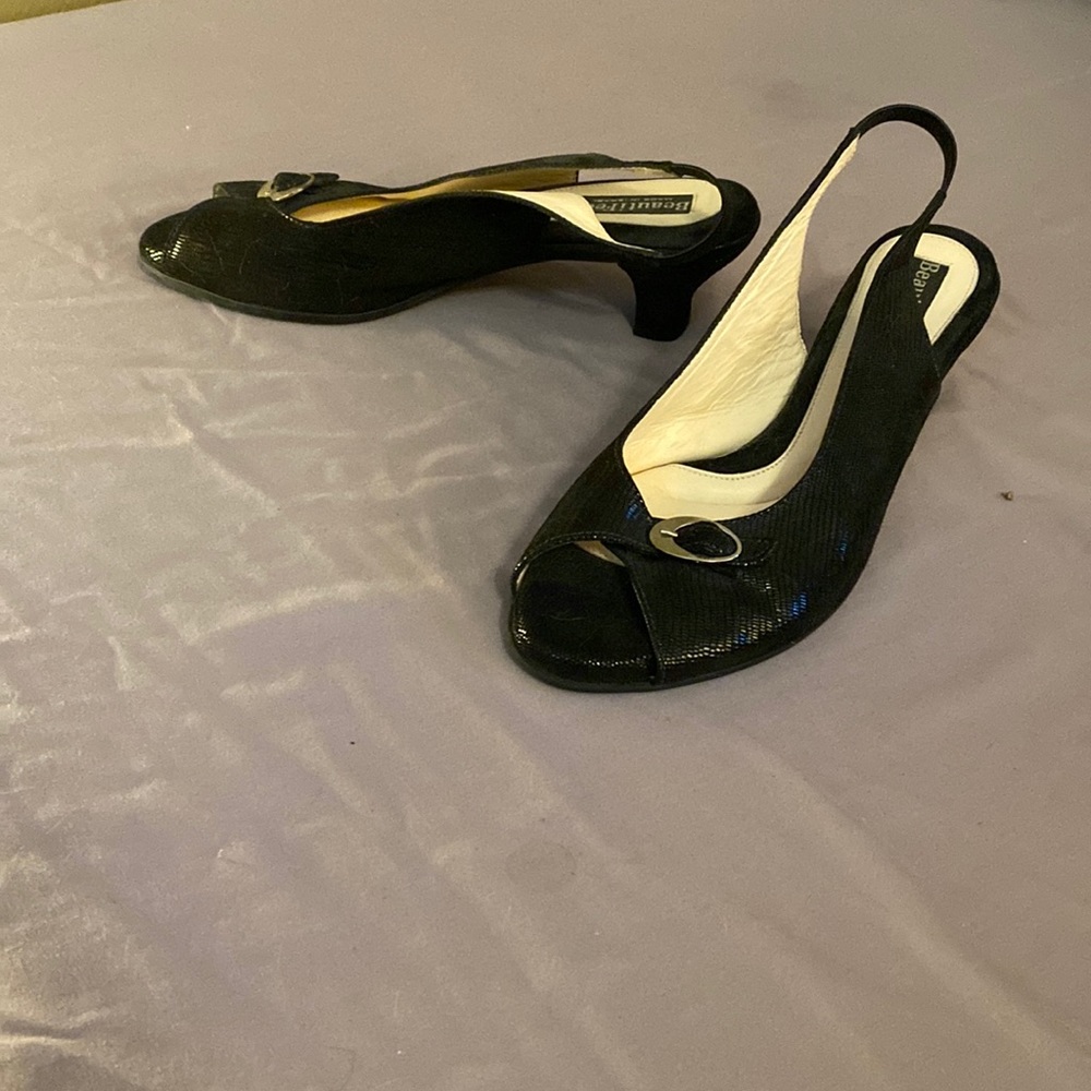 EUC black beautifeel sling backs size 40